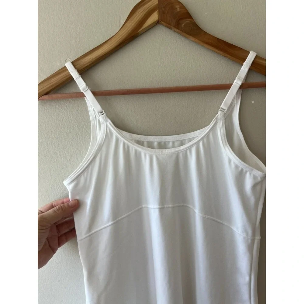 Maidenform Flexees XL Womens Shapewear Long Length Tank Top White Stretch‎